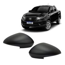 Par Capa Retrovisor Fiat Strada Freedom 2021 2022 2023 2024 2025 Preto Fosco Original