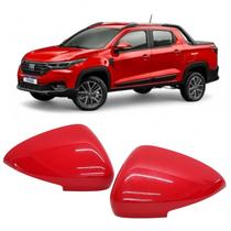 Par Capa Retrovisor Fiat Strada Ranch 2021 2022 2023 2024 2025 Vermelho Monte Carlo Com Furo Original