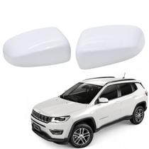 Par Capa Retrovisor Jeep Compass 2017 2018 2019 2020 2021 2022 2023 2024 2025 Branco Sólido