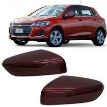 Par Capa Retrovisor Onix 2020 2021 2022 2023 2024 2025 Vermelho Carmim Sem Furo Sensor