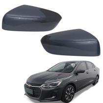 Par Capa Retrovisor Onix 2023 2024 2025 Cinza Drake S/ Furo Sensor Original