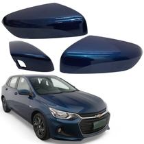 Par Capa Retrovisor Onix Plus 2020 2021 2022 2023 2024 2025 Azul Seeker Com Furo Sensor