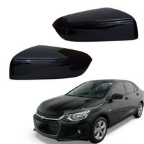 Par Capa Retrovisor Onix Plus 2020 2021 2022 2023 2024 2025 Preto S/ Furo Sensor Original