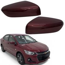 Par Capa Retrovisor Onix Plus 2020 2021 2022 2023 2024 2025 Vermelho Carmim Sem Furo Sensor