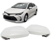 Par Capa Retrovisor Pisca Seta Corolla 2020 2021 2022 2023 2024 2025 Branco Lunar Original