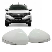 Par Capa Retrovisor Pisca Seta Fiat Strada 2021 2022 2023 2024 2025 Branco Banchisa Carlo Original