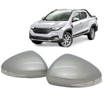 Par Capa Retrovisor Pisca Seta Fiat Strada 2021 2022 2023 2024 2025 Prata Bari