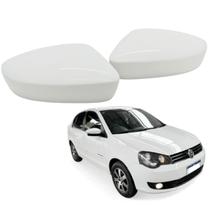 Par Capa Retrovisor Polo Sportline 2012 2013 2014 Branco Cristal Sem Pisca Original