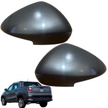 PAR CAPA RETROVISOR STRADA 2020 a 2025 COM FURO CINZA SILVESTONE