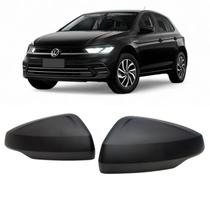 Par Capa Retrovisor Volkswagen Polo 2018 2019 2020 2021 2022 2023 2024 2025 2026 Preto Texturizado
