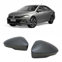 Par Capa Retrovisor Volkswagen Virtus Highline 2021 2022 2023 2024 2025 Cinza Platinum Original