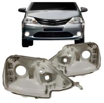 Par Carcaça Cinza Farol Dianteiro Etios 2012 2013 14 A 2019