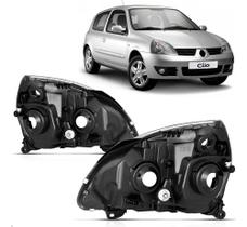 Par Carcaça Farol Dianteiro para Renault Clio 2003 A 2011
