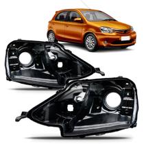 Par carcaça farol preta etios 2012 a 2021