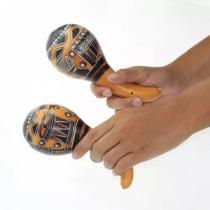 Par Chocalho Artesanal Maraca Instrumento Música Percussão