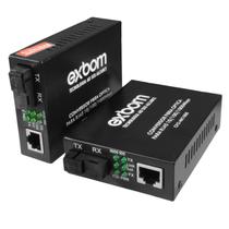 Par Conversor de Fibra Óptica SM 10/100/1000 5km 1FO SC RJ45 CFON1000