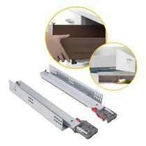 Par Corrediça Telescópica Oculta 30Cm Gaveta Amortecedor