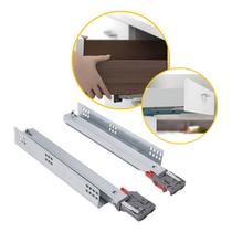 Par Corrediça Telescópica Oculta 45Cm Gaveta Amortecedor