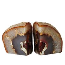 Par de 1 kg de suportes para livros decorativos de ágata JIC Gem Geode