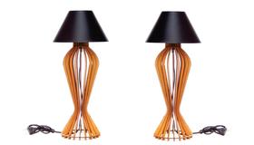 Par de Abajur Luminária 53cm Mod. Diamante Luxo Quarto Sala