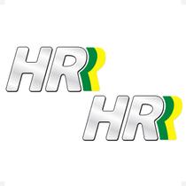 Par De Adesivo Compatível Com Hr Emblema Cromado Resinado Par De Adesivo Compatível Com Hr Emblema Cromado Resinado