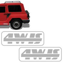 Par De Adesivos 4w Is Linha Gurgel Emblema Lateral Prata