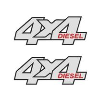 Par De Adesivos 4x4 Diesel Compatível C/ Troller 2001/05 Emblema Refletivo