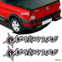 Par de Adesivos Adventure Fiat Strada / Palio 2002 a 2006