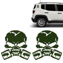 Par de Adesivos Caveira Jeep Emblema Lateral Decorativo