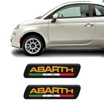 Par De Adesivos Emblema Coluna Abarth Linha Fiat Resinado
