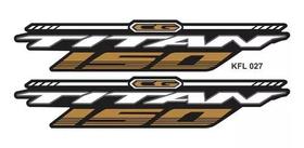 Par De Adesivos Emblema Lateral Honda Cg Titan 150 Dourado