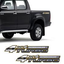 Par de Adesivos Hilux 05/08 4x4 Turbo Intercooler Dourado
