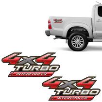 Par de Adesivos Hilux 2009/12 4x4 Turbo Intercooler Cromado