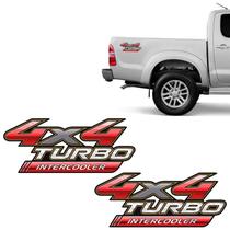 Par De Adesivos Hilux 4x4 Turbo Intercooler 2009/12 Cromado Par De Adesivos Hilux 4x4 Turbo Intercooler 2009/12 Cromado