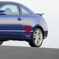 Par De Adesivos Laterais Honda Civic I-vtec Dohc Prata