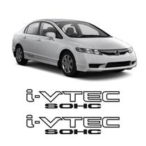 Par De Adesivos Laterais Para Civic Ivtec Sohc Preto