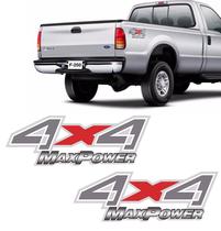 Par de Adesivos Lateral 4x4 F-250 Max Power Emblema Cinza Par de Adesivos Lateral 4x4 F-250 Max Power Emblema Cinza