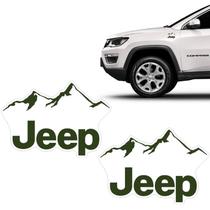 Par De Adesivos Linha Jeep Montanha Modelo Decorativo Verde Par De Adesivos Linha Jeep Montanha Modelo Decorativo Verde
