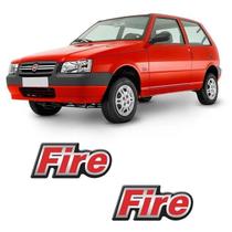 Par De Adesivos Resinados Fire Fiat Uno Mille Fire 2002 2003