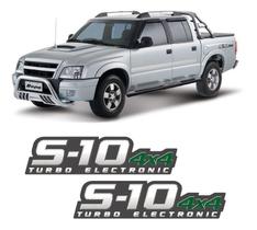 Par De Adesivos S10 2009/2011 Turbo Electronic 4x4 Verde