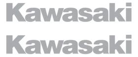 Par de Adesivos Tanque Compatível Kawasaki Prata