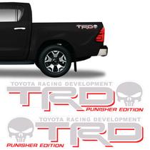 Par De Adesivos Trd Punisher Edition Hilux Lateral Cinza