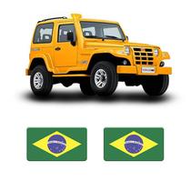 Par de Adesivos Troller 2005 Resinados Bandeiras do Brasil