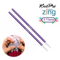 Par de Agulhas Intercambiáveis Tricô KnitPro Zing 3.75mm
