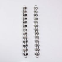 Par de alças dupla de strass 10cm Par de alças dupla de strass 10cm