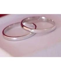 Par de aliança aço prata namoro anel de compromisso inoxidável finas 3mm - Filó Modas