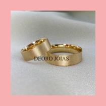 Par de Aliança de ouro 18K Al2089 6mm/ 12.8g