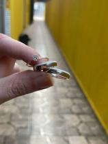 Par de Aliança de Prata 950 Compromisso Namoro + Solitário - Gvr Jóias Par de Aliança de Prata 950 Compromisso Namoro + Solitário - Gvr Jóias