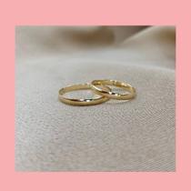 Par de Aliança Ouro 18k Al-18 Largura 2,8mm. Altura 1,5mm . Peso 3,7g