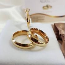 Par de aliança TAMANHO 28-33 Casamento Noivado Compromisso Tradicional 6mm Banhado a 18k